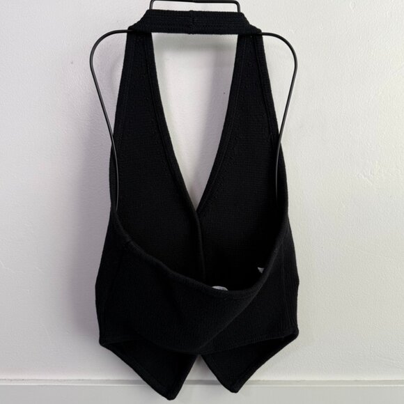 REFORMATION Black Romy Halter Sweater Vest - Picture 4 of 9